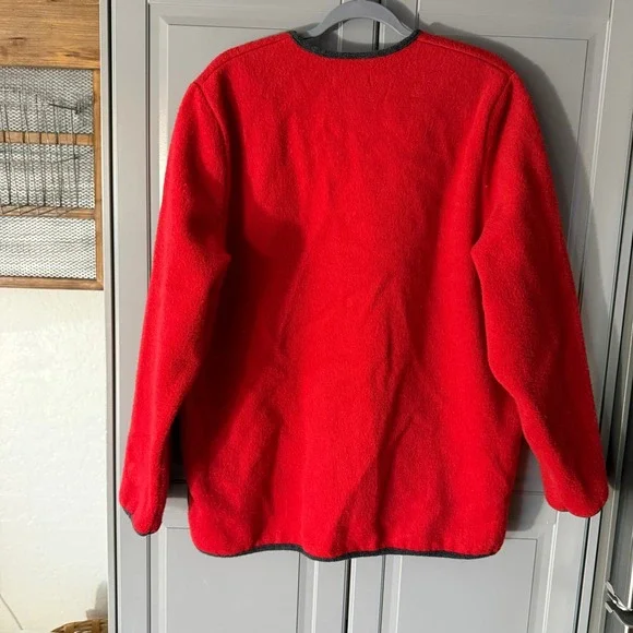 Gira Puccino Vintage Cottagecore‎ Embroidered Italian Wool Jacket, Red Gray,L/XL - Picture 7 of 10